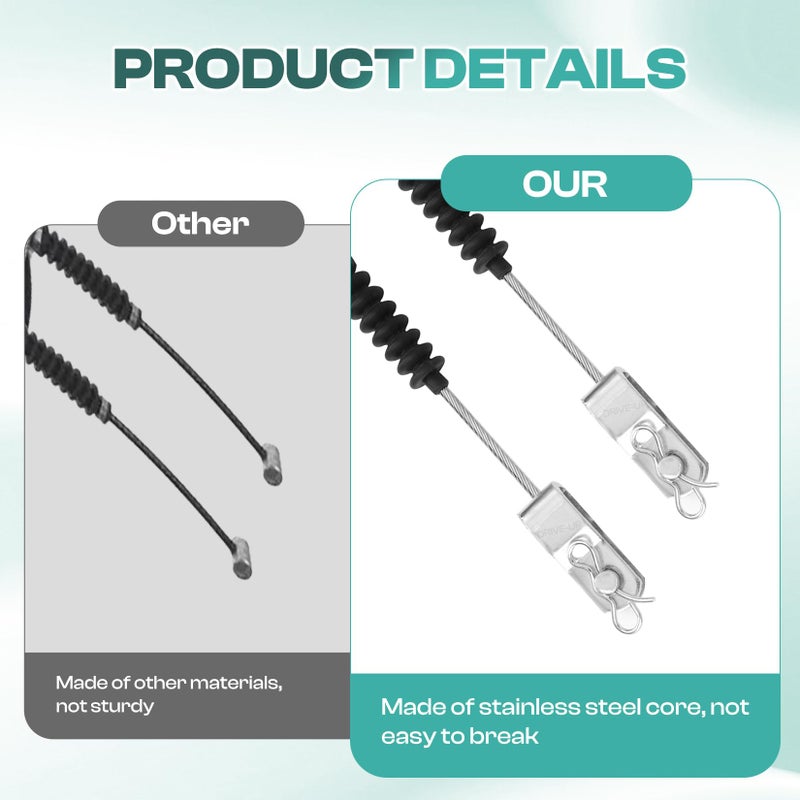 Drive-up Club Car DS Brake Cable Kit Driver and Passenger Side Stainless Steel Core Cable for 1981-1999 1011403 - Image 3